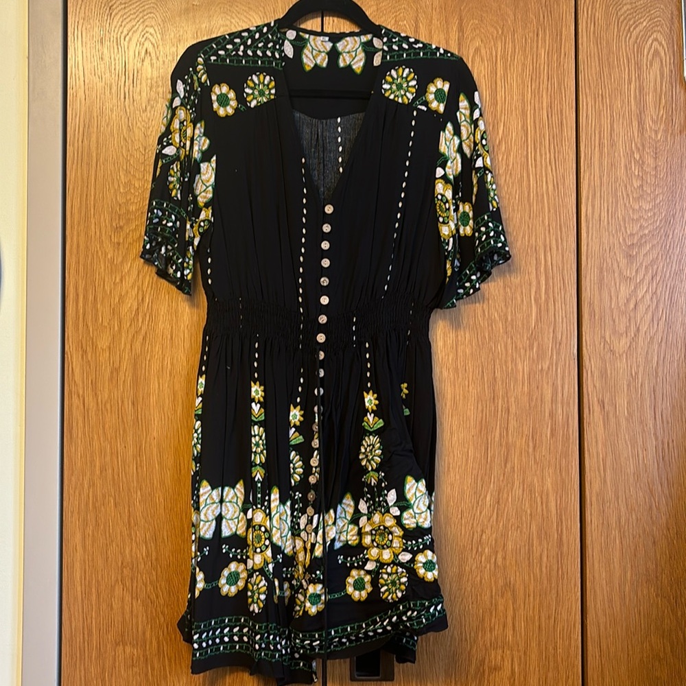 Black embroidered dress